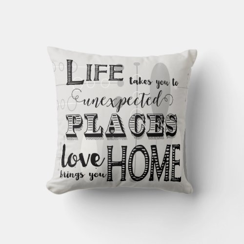 Mid_Century White Gray Oval Inspirational Quote Throw Pillow