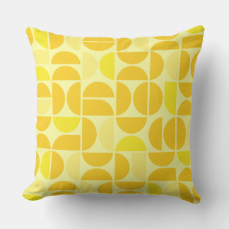 Mid Century Yellow Tiles Throw Pillow