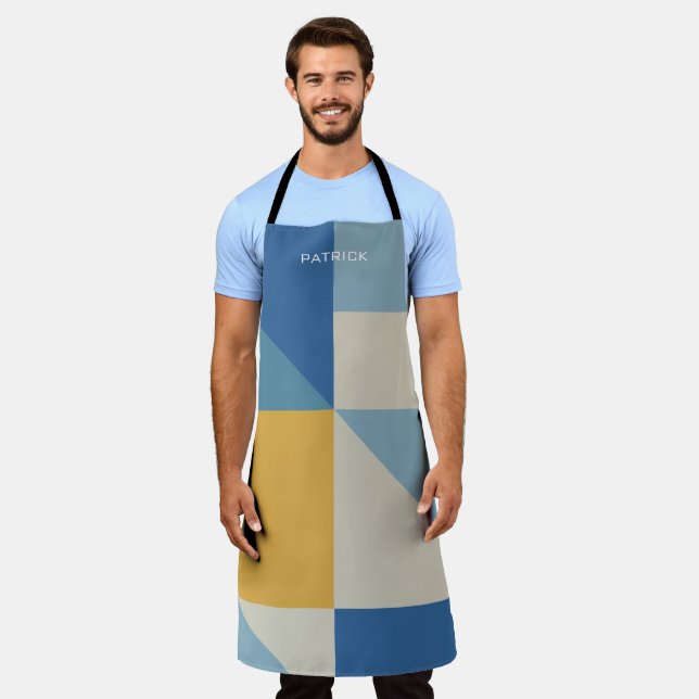 Mid geometry abstract shapes custom apron (Worn)