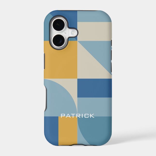 Mid geometry abstract shapes custom iphone case (Back)