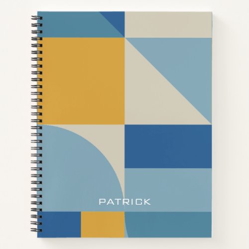 Mid geometry abstract shapes custom notebook