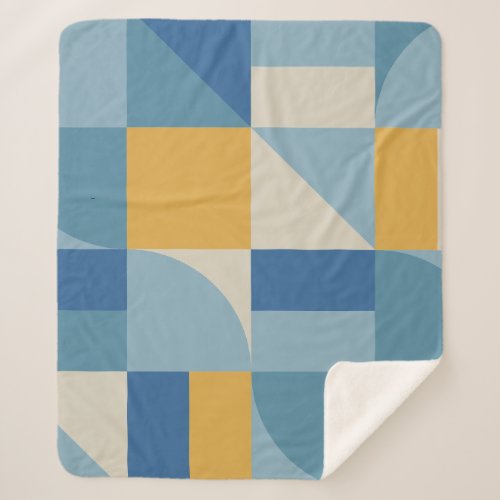 Mid geometry abstract shapes Pattern Sherpa Blanket