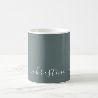 Mid Gray C13 White Minimalist Modern Name Custom Coffee Mug