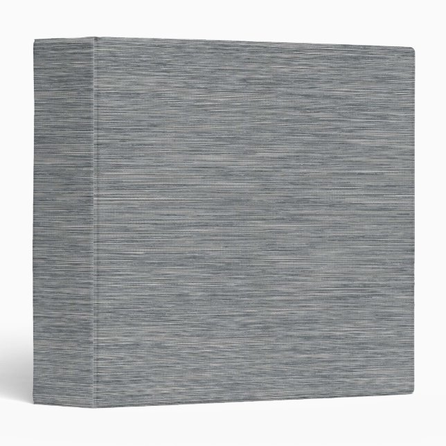 Mid Gray Linen Fabric Texture Simple Blank 3 Ring Binder (Front/Spine)