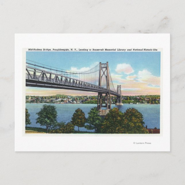 Mid-Hudson Bridge to Roosevelt Nat'l Historic Postcard (Front)