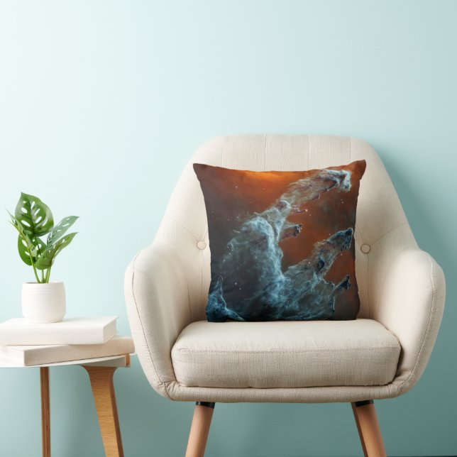 Mid-Infrared The Pillars Of Creation. Throw Pillow (Chair)