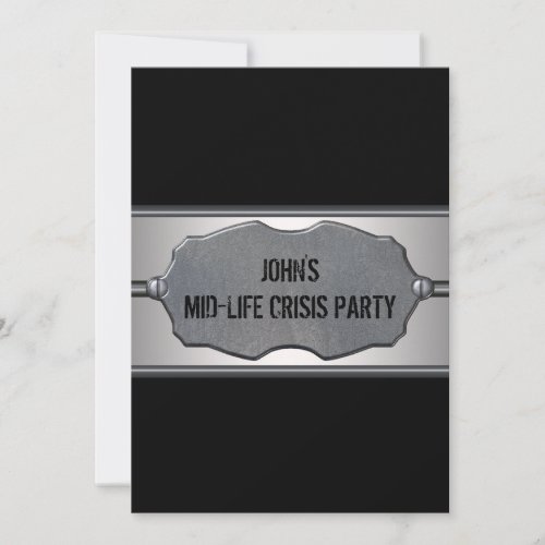 Mid Life Crisis Mans 40th Birthday Party Announcement