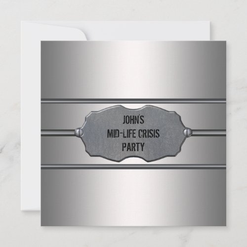 Mid Life Crisis Mans Black 40th Birthday Party Personalized Announcement