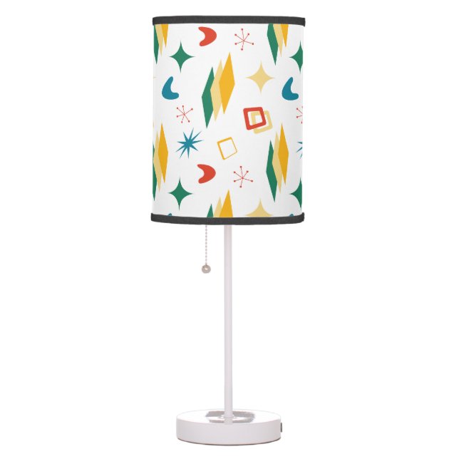 Mid Mod Atomic Mid-Century Modern Retro Pattern Table Lamp (Right)