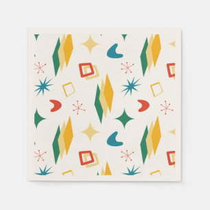 Mid Mod Atomic Mid-Century Modern Shapes Retro Napkins