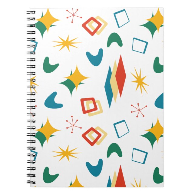 Mid Mod Atomic Mid-Century Modern Shapes Retro Notebook (Front)