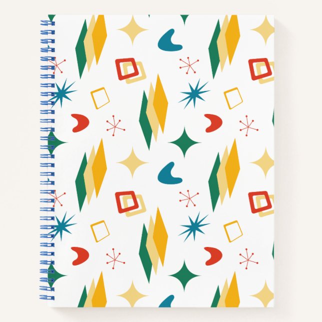 Mid Mod Atomic Mid-Century Modern Shapes Retro Notebook (Front)