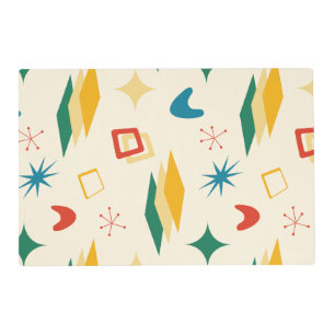 Mid Mod Atomic Mid-Century Modern Shapes Retro Placemat