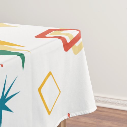 Mid Mod Atomic Mid_Century Modern Shapes Retro Tablecloth