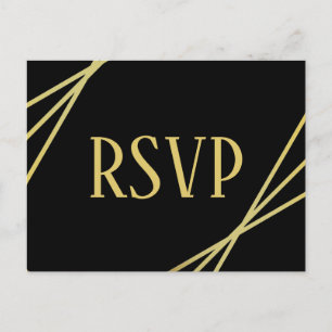 MId Mod Black Design - RSVP Postcard