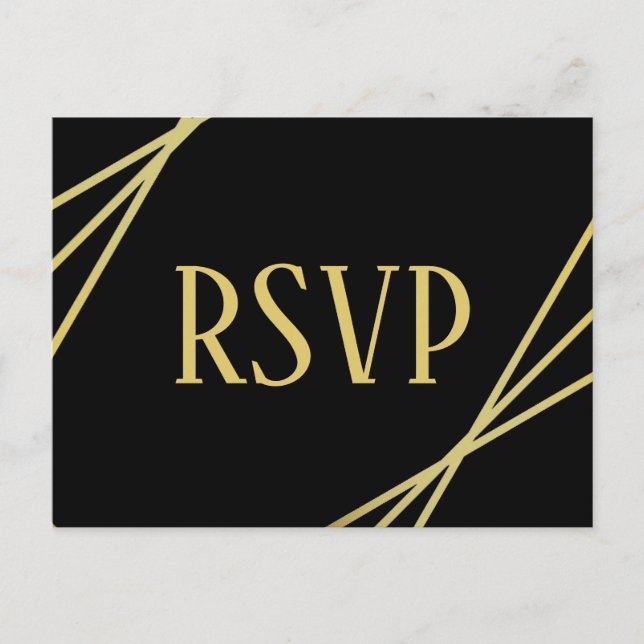 MId Mod Black Design - RSVP Postcard (Front)