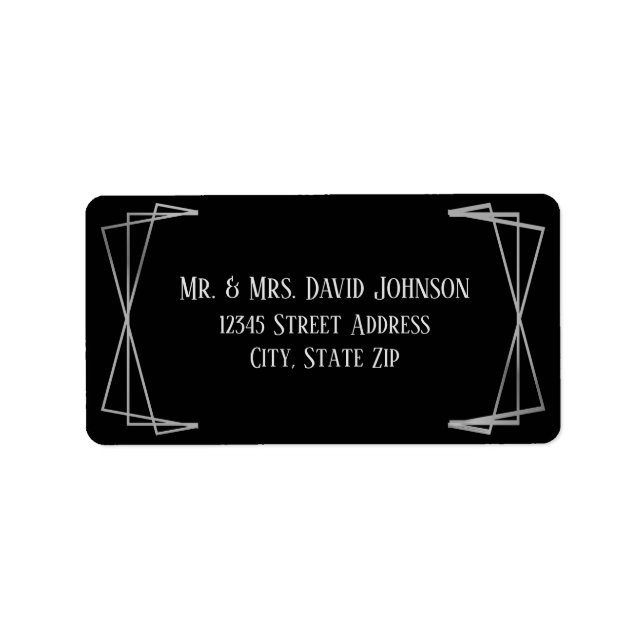 Mid Mod Black & Gray Design - Address Label (Front)