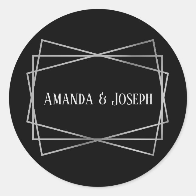 Mid Mod Black & Gray Design - Circle Sticker (Front)