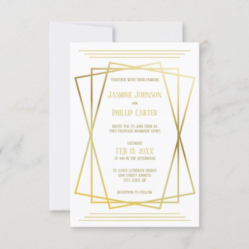 Mid Mod Design _ 3x5 Wedding Invitation
