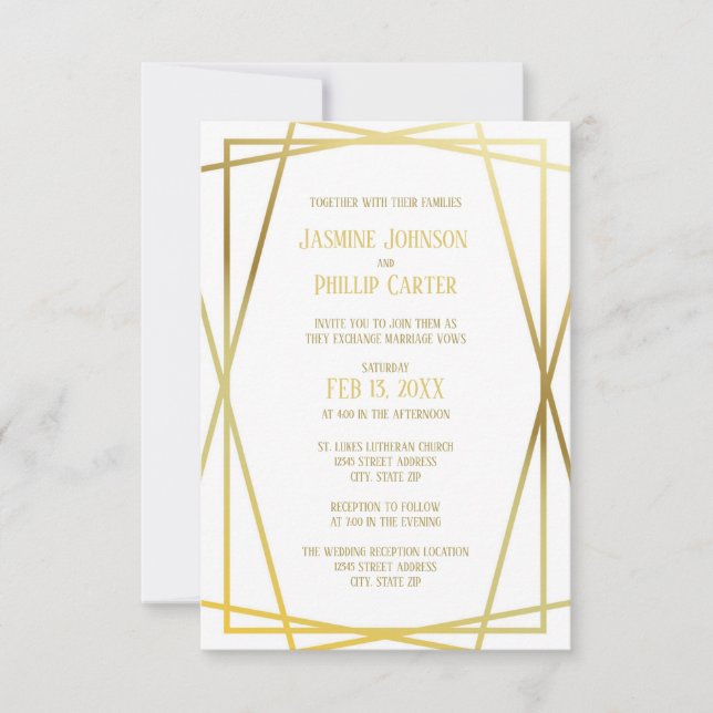 Mid Mod Design - 3x5 Wedding/Reception Invitation (Front)