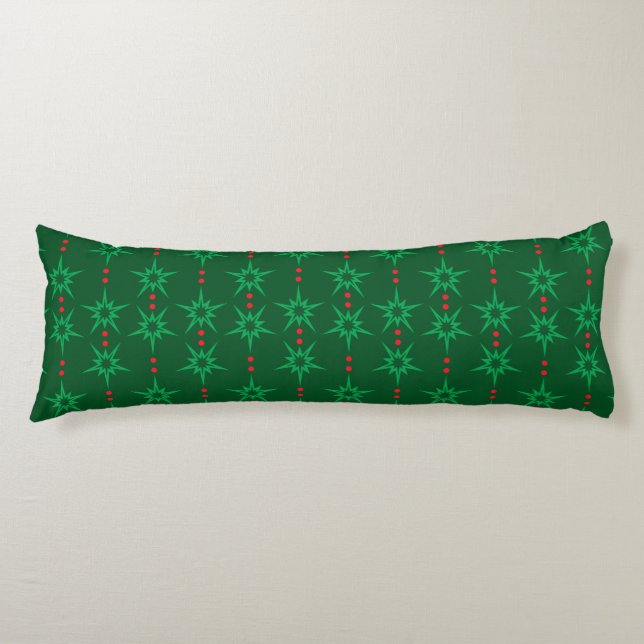 Mid Mod Garland Green Body Pillow (Front)