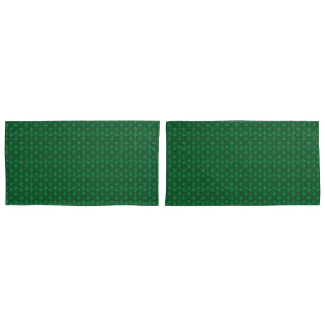 Mid Mod Garland Green King Pillowcases (Front-Set)