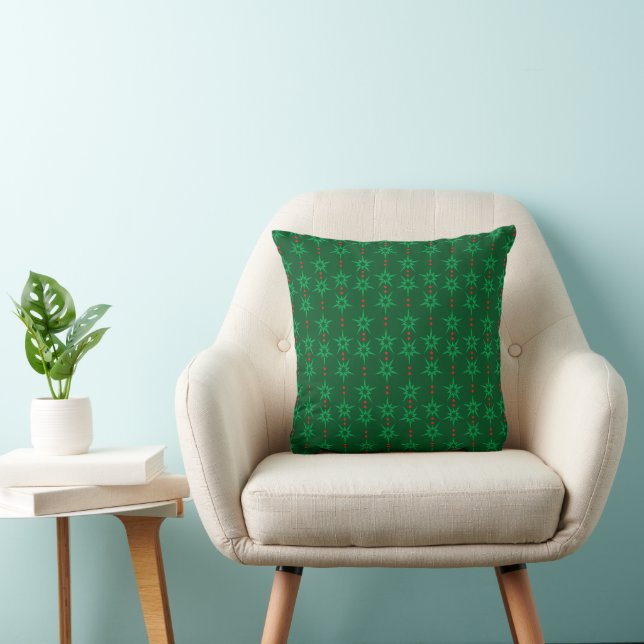 Mid Mod Garland Green Throw Pillow (Chair)