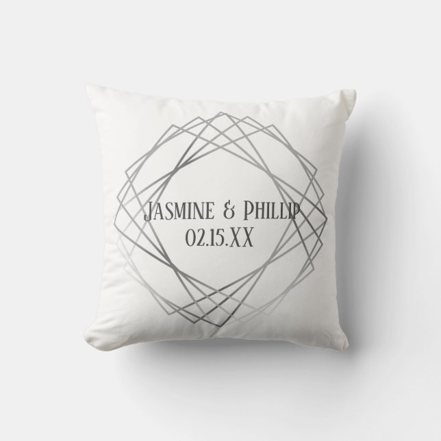 Mid Mod Gray Design - Square Pillow (Front)
