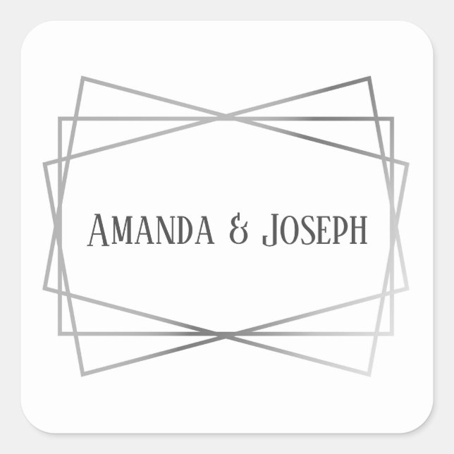 Mid Mod Gray Design - Square Sticker (Front)