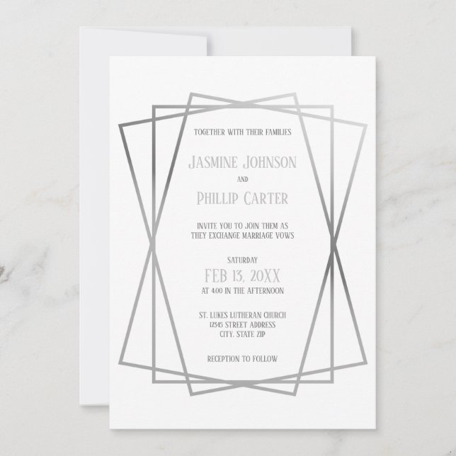 Mid Mod Gray Design - Wedding Invitation (Front)