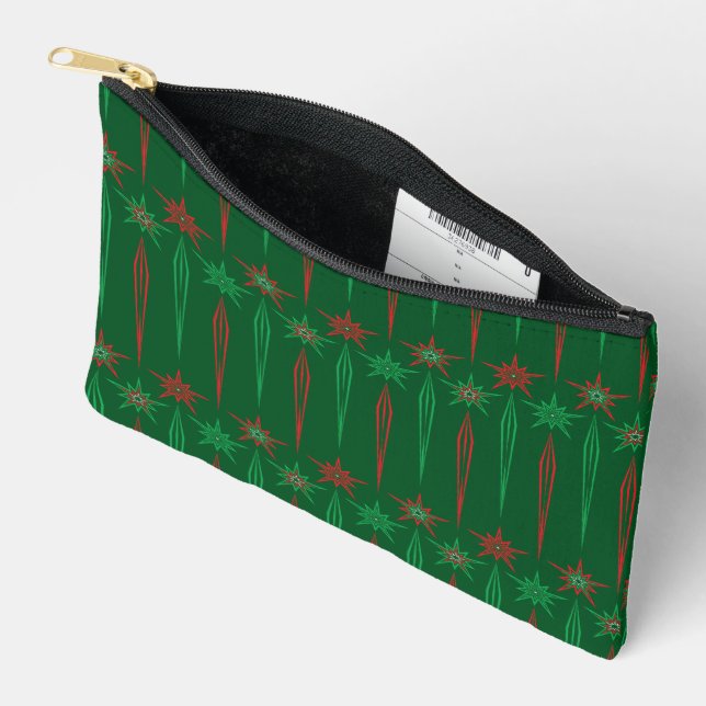 Mid Mod Icicles Green Small Pouch (Open)