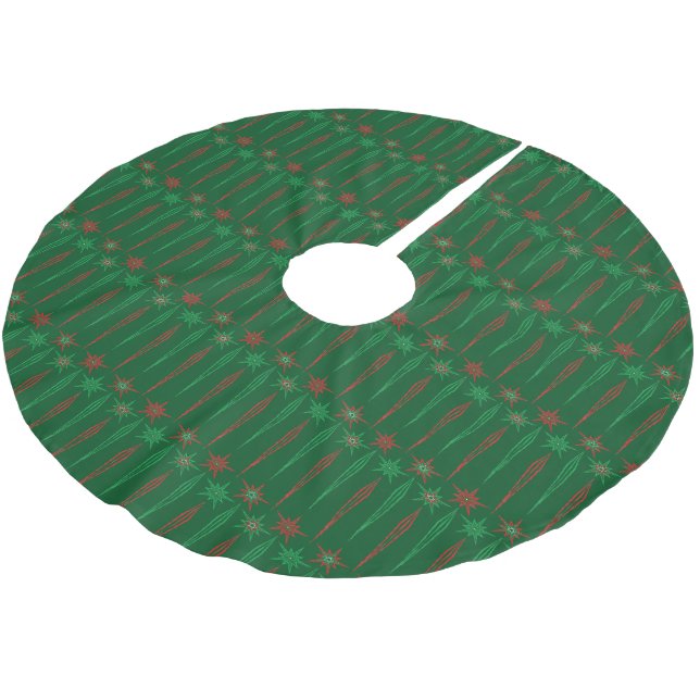 Mid Mod Icicles Green Tree Skirt (Angled)