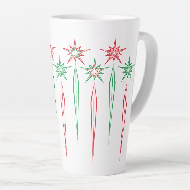 Mid Mod Icicles Large Latte Mug (Right Angle)