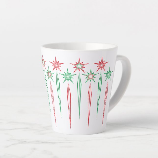 Mid Mod Icicles Latte Mug (Right Angle)