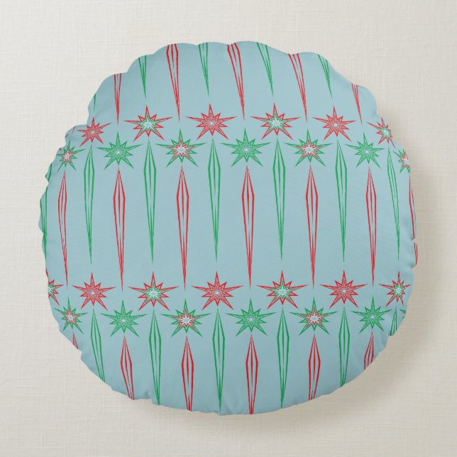 Mid Mod Icicles Round Pillow (Front)