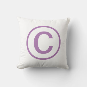 Mid-Mod Lavender Copyright Throw Pillow