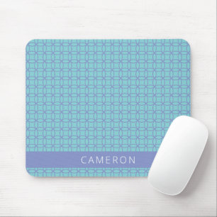 Mid Mod Line Art Pattern Light Blue Personalized  Mouse Pad