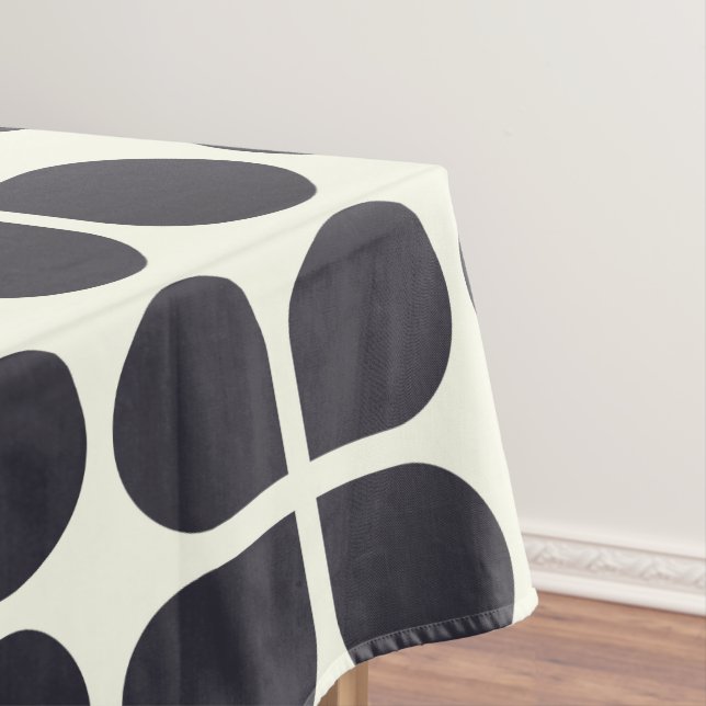 Mid Mod Shapes Geometric Shapes in Black and White Tablecloth (In Situ)