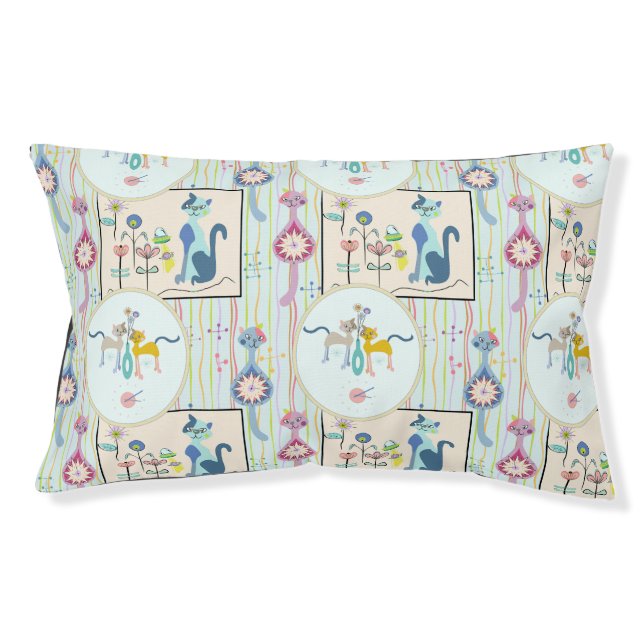 Mid Mod Thrift Cat  Pet Bed (Front)