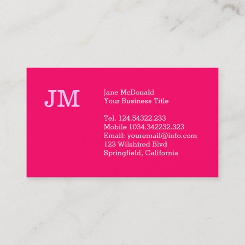 Mid Modern Century Pink Minimalist Business Card
