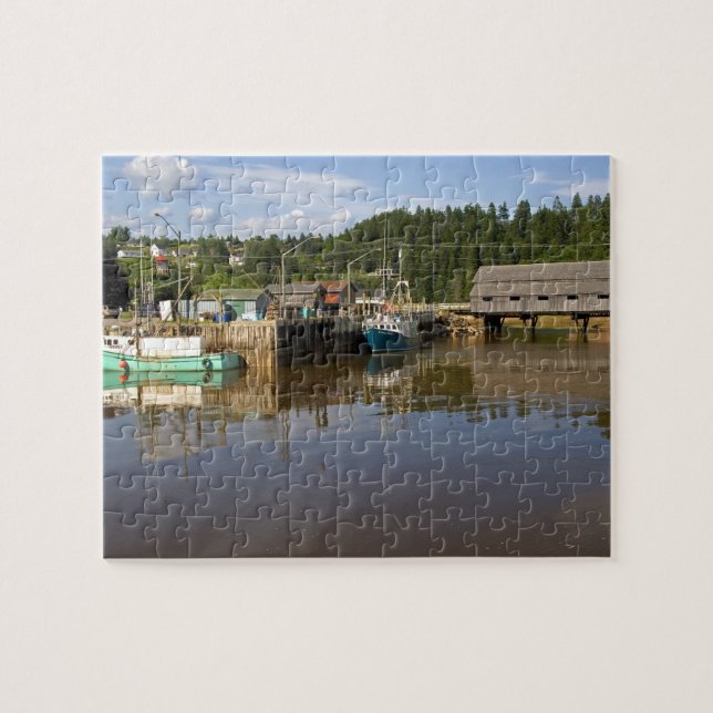 Mid tide at the Bay of Fundy at St. Martins, New Jigsaw Puzzle (Horizontal)
