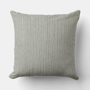 Mid-tone Grey Stripes Throw Pillow