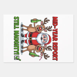 Mid Year Report Still Naughty AF Christmas in July Wrapping Paper Sheets