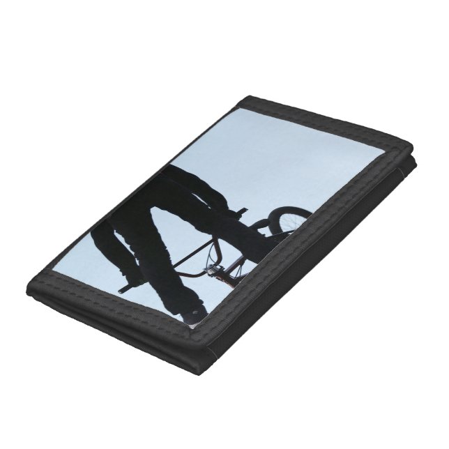 Midair BMX Jump Silhouette Trifold Wallet (Bottom)