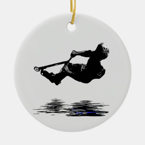 Midair Stunts _ Scooter Rider Ceramic Ornament