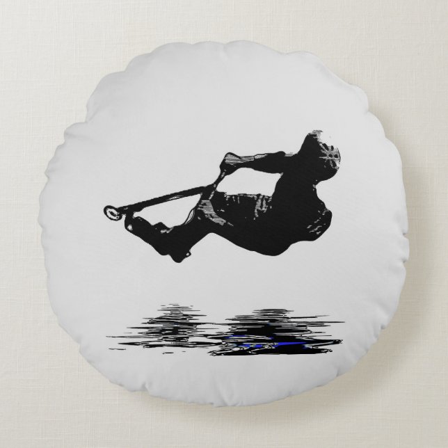Midair Stunts - Scooter Rider  Round Pillow (Front)