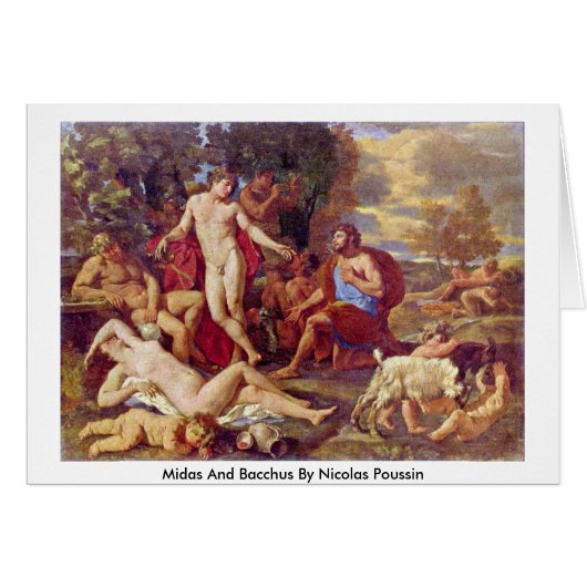 Midas And Bacchus By Nicolas Poussin Cards (Front Horizontal)