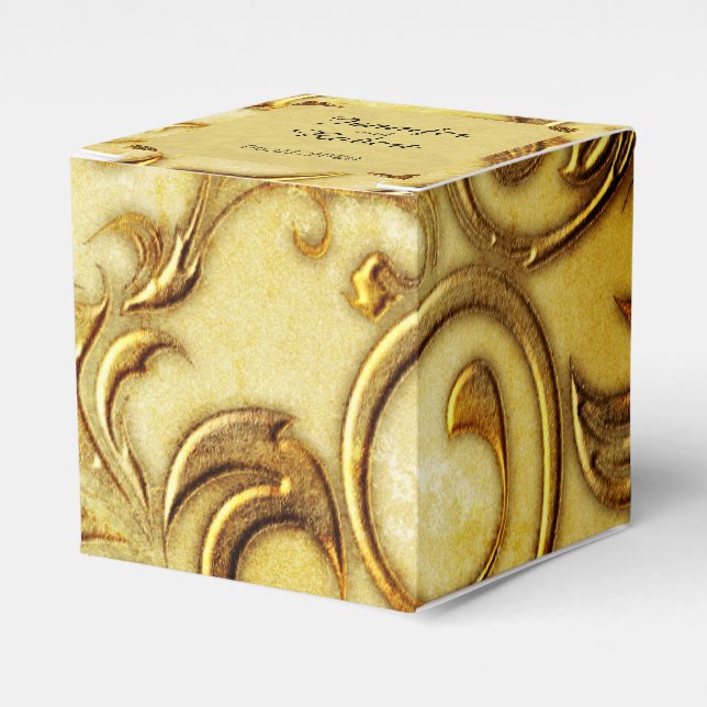 Midas Touch Gold Wedding Favor Box (Front Side)