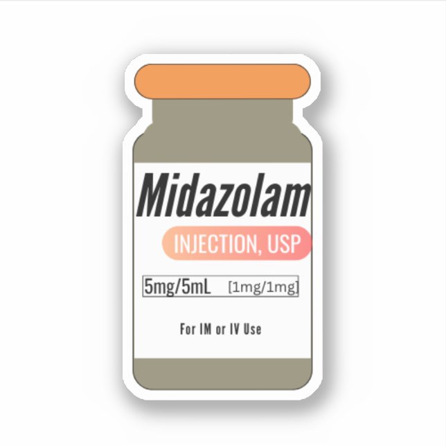 Midazolam Versed Medication Vial Sticker (Front)