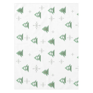 MidCentury Abstract Christmas Trees Winter Tablecloth